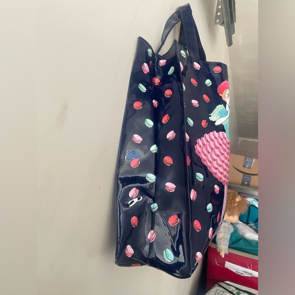 NEW LES SECRETS LADUREE PARIS Cute Navy Macaron Girl Dress Tote Bag - Picture 4 of 10